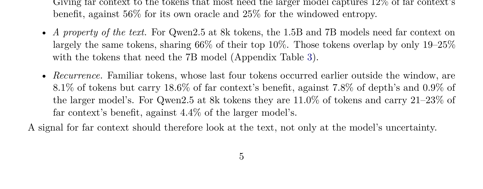 Recovery against the share of far keys read.